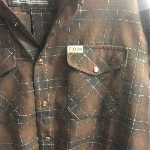 DIXXON “Calico” Men's Casual Button Down Flannel Shirt - Brown Plaid - Picture 3 of 4